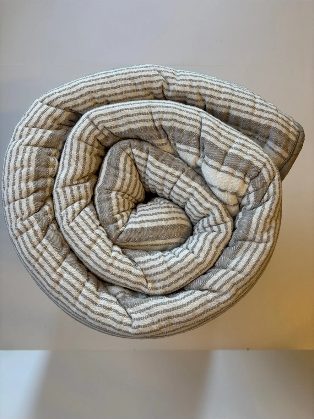 Hearth & Hand Twin Woven Quilt Sour Cream with Gray Stripes